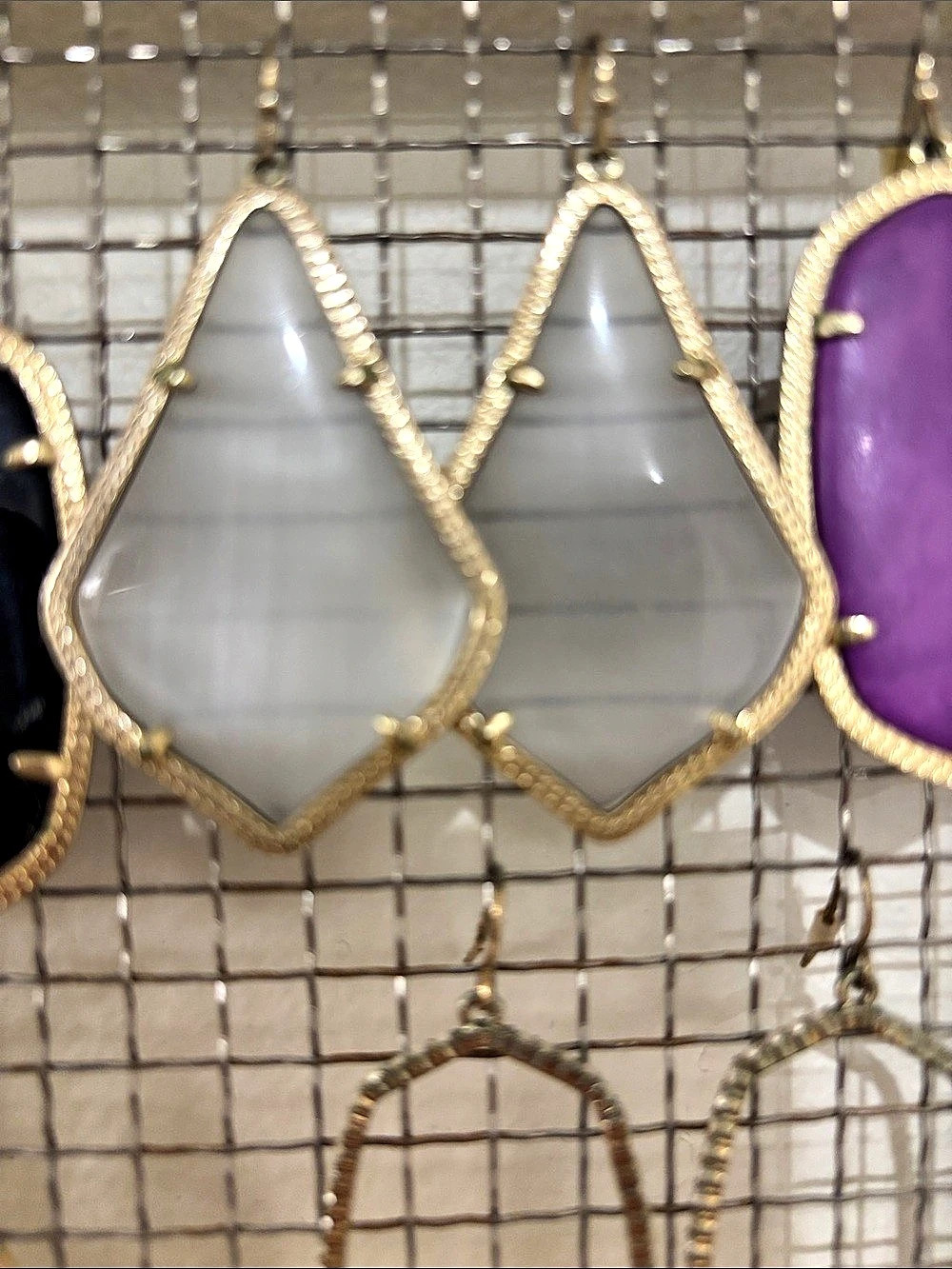 Kendra Scott Elle Drop Earrings Gray & Gold